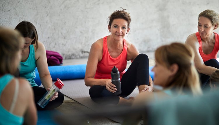 Groep vrouwen na Pilatesles